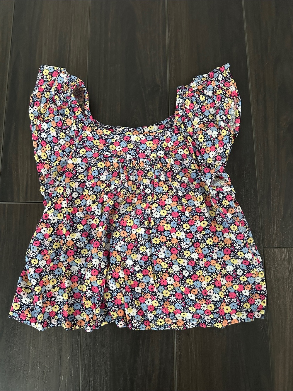 Gap Kids Multi Floral Flutter Sleeve Top - Size 4/5
